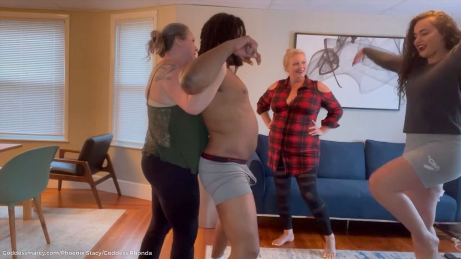 Phoenix Stacy - Triple Ballbusting Session With The Divas